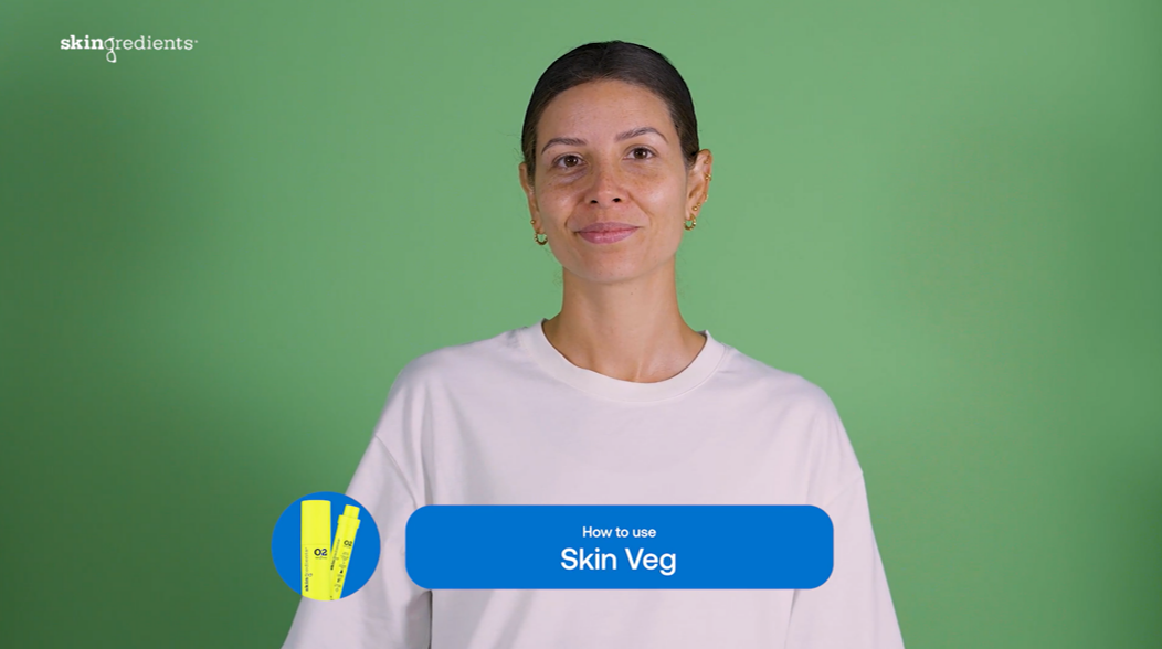 Load video: &lt;p&gt;&lt;span&gt;Skin Veg (supersize 45ml) is your super juice hydrating + brightening serum that’s powered by fruit + veg extracts galore to tick off your skin’s 5-a-day. Expect instant hydration station with long-term benefits (hello brighter + plumper skin!) after your skin (eye area included!) slurps up Skin Veg’s replenishing recipe. Enriched with low molecular (5kDa) hyaluronic acid, a humectant hero that attracts + retains moisture, a pro-collagen peptide to diminish fine lines + wrinkles, and a polyhydroxy acid (PHA) to assist deeper penetration of the serums that follow. That’s all combined with fruit, veg + botanical extracts to arm skin with an antioxidant defence, which counteracts the harmful effects of free radicals. Veg + fruit you ask? Turns out our body and skin are pretty similar – they both require protein, good fats, vegetables + fruit to source the amino acids, vitamins and essential fatty acids needed to function at their best. We added PHA to the mix, a second-generation alpha-hydroxy acid (AHA), for a microdose of ultra-gentle daily exfoliation.&lt;/span&gt;&lt;/p&gt;
&lt;p&gt;&lt;span&gt; Our ultra-lightweight + skin-soothing Skin Veg is the 02 in our Key Four regime. A hydrating, brightening pre-serum + penetrant enhancer that helps your rock star ingredients sing, it’s suitable for all hoomans in the AM + PM. A face, neck + eye serum in one, apply from the nipples up or mix a healthy dose into your foundation to reveal instant skin luminosity – ooh-la-la! After falling in love with Skin Veg and using every last pump, keep your primary pack and switch to buying a &lt;/span&gt;&lt;span&gt;refill tube&lt;/span&gt;&lt;span&gt; next time. This Primary Pack tube is your tube-for-life that’s made from resilient, ultra-durable materials.&lt;/span&gt;&lt;/p&gt;